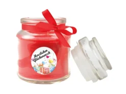 HS Candle Duftkerze & Bonbon Glas Geburtstag Rose Rot