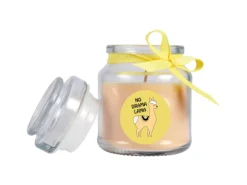 HS Candle Duftkerze & Bonbon Glas Comic Vanille Gelb