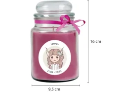HS Candle Duftkerze & Glas Sternzeichen Lavendel 110 Stunden Stier