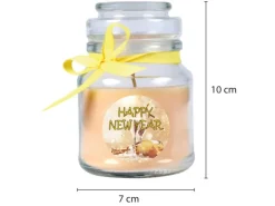 HS Candle Duftkerze & Glas Neujahr Creme Bonbon 30h