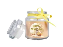 HS Candle Duftkerze & Glas Neujahr Creme Bonbon 30h