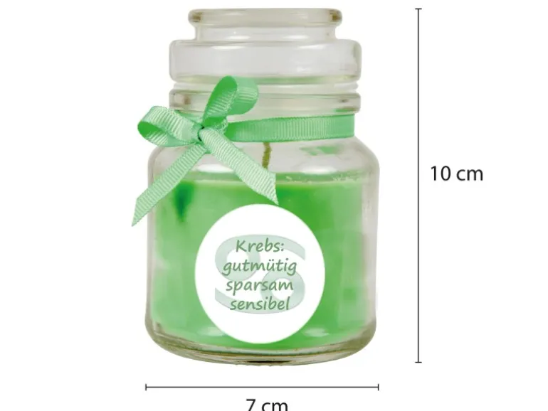 HS Candle Duftkerze & Glas Sternzeichen Coconut Limes 30 Stunden Krebs