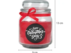 HS Candle Duftkerze & Glas Valentinstag Bonbon 70h Valentine's Day