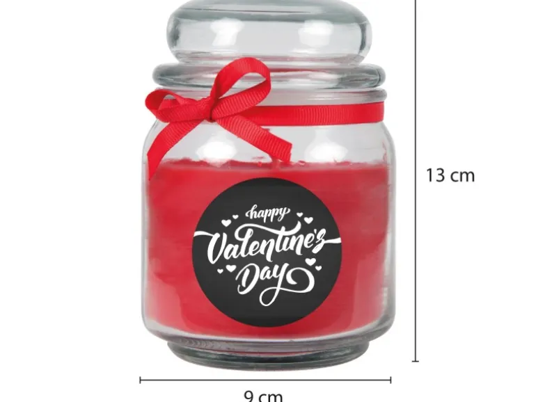 HS Candle Duftkerze & Glas Valentinstag Bonbon 70h Valentine's Day