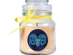 HS Candle Duftkerze & Glas Sternzeichen Vanille 30 Stunden Widder