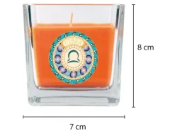 HS Candle Duftkerze & Glas Sternzeichen Honigmelone 50 Stunden Waage