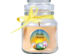 HS Candle Duftkerze & Glas Frohe Ostern Bonbon Ø7 cm Vanille Ostereier