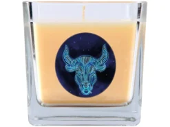 HS Candle Duftkerze & Glas Sternzeichen Vanille 50 Stunden Stier