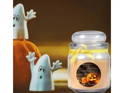 HS Candle Duftkerze & Glas Halloween Creme Bonbon 70h