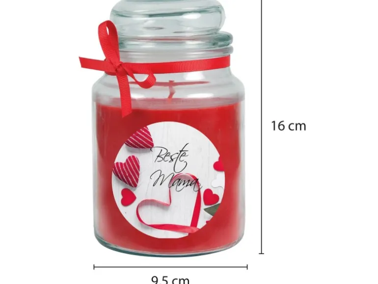 HS Candle Duftkerze & Glas Muttertag Rot Rose