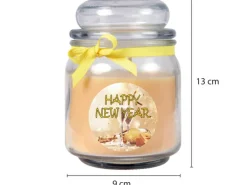 HS Candle Duftkerze & Glas Neujahr Creme Bonbon 70h