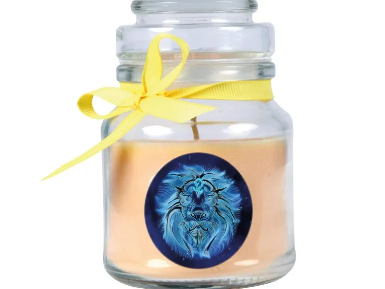 HS Candle Duftkerze & Glas Sternzeichen Vanille 30 Stunden Löwe