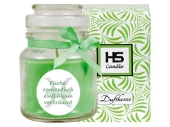 HS Candle Duftkerze & Glas Sternzeichen Coconut Limes 30 Stunden Fische