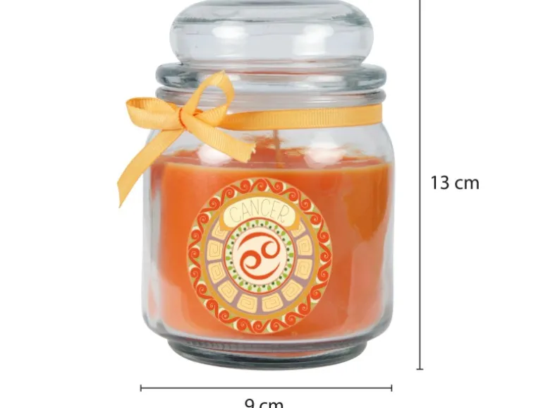 HS Candle Duftkerze & Glas Sternzeichen Honigmelone 70 Stunden Krebs