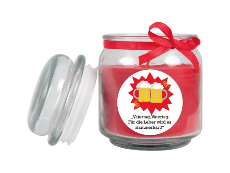 HS Candle Duftkerze & Glas Vatertag Rot Rose