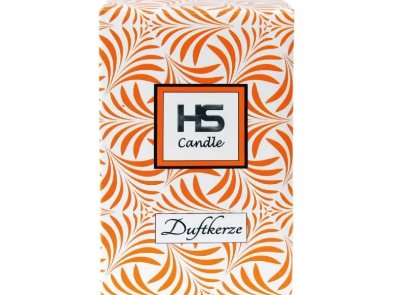 HS Candle Duftkerze & Glas Weihnachten Orange Bonbon 70h