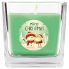 HS Candle Duftkerze & Glas Weihnachten Grün Bonbon 50h