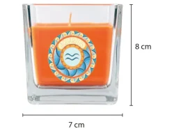 HS Candle Duftkerze & Glas Sternzeichen Honigmelone 50 Stunden Wassermann