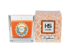 HS Candle Duftkerze & Glas Sternzeichen Honigmelone 50 Stunden Wassermann