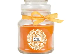 HS Candle Duftkerze & Glas Duft Schriftzug Bonbon Ø7 cm Honigmelone