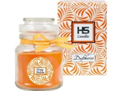 HS Candle Duftkerze & Glas Duft Schriftzug Bonbon Ø7 cm Honigmelone