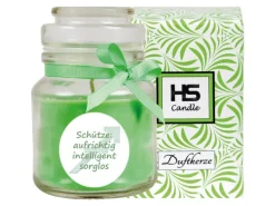 HS Candle Duftkerze & Glas Sternzeichen Coconut Limes 30 Stunden Schütze