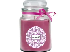 HS Candle Duftkerze & Glas Duft Schriftzug Bonbon Ø10 cm Lavendel