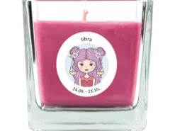 HS Candle Duftkerze & Glas Sternzeichen Lavendel 50 Stunden Waage