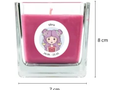 HS Candle Duftkerze & Glas Sternzeichen Lavendel 50 Stunden Waage