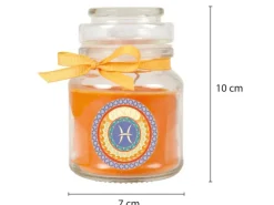 HS Candle Duftkerze & Glas Sternzeichen Honigmelone 30 Stunden Fische