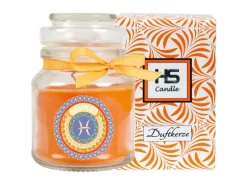 HS Candle Duftkerze & Glas Sternzeichen Honigmelone 30 Stunden Fische