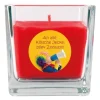 HS Candle Duftkerze & Glas Karneval Rot Viereck 50h