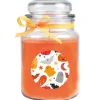 HS Candle Duftkerze & Glas Halloween Orange Bonbon 110h