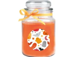 HS Candle Duftkerze & Glas Halloween Orange Bonbon 110h