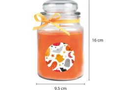 HS Candle Duftkerze & Glas Halloween Orange Bonbon 110h