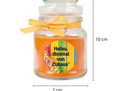 HS Candle Duftkerze & Glas Karneval Orange Bonbon 30h