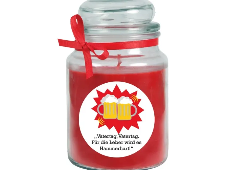 HS Candle Duftkerze & Glas Vatertag Rose Rot