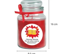 HS Candle Duftkerze & Glas Vatertag Rose Rot