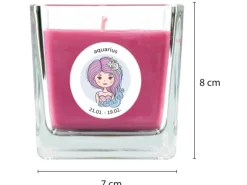HS Candle Duftkerze & Glas Sternzeichen Lavendel 50 Stunden Wassermann