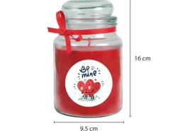 HS Candle Duftkerze & Glas Valentinstag Bonbon 110h Be Mine