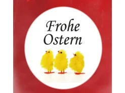 HS Candle Duftkerze & Glas Frohe Ostern Bonbon Ø9 cm Rose Küken