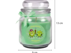 HS Candle Duftkerze & Glas Karneval Grün Bonbon 70h
