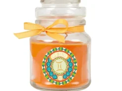 HS Candle Duftkerze & Glas Sternzeichen Honigmelone 30 Stunden Zwillinge