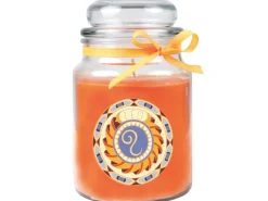 HS Candle Duftkerze & Glas Sternzeichen Honigmelone 110 Stunden Löwe