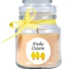 HS Candle Duftkerze & Glas Frohe Ostern Bonbon Ø7 cm Vanille Küken