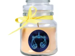 HS Candle Duftkerze & Glas Sternzeichen Vanille 30 Stunden Waage
