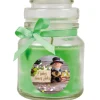 HS Candle Duftkerze & Glas Neujahr Grün Bonbon 30h