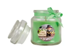 HS Candle Duftkerze & Glas Neujahr Grün Bonbon 30h
