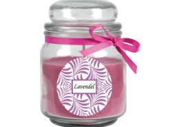HS Candle Duftkerze & Glas Duft Schriftzug Bonbon Ø9 cm Lavendel