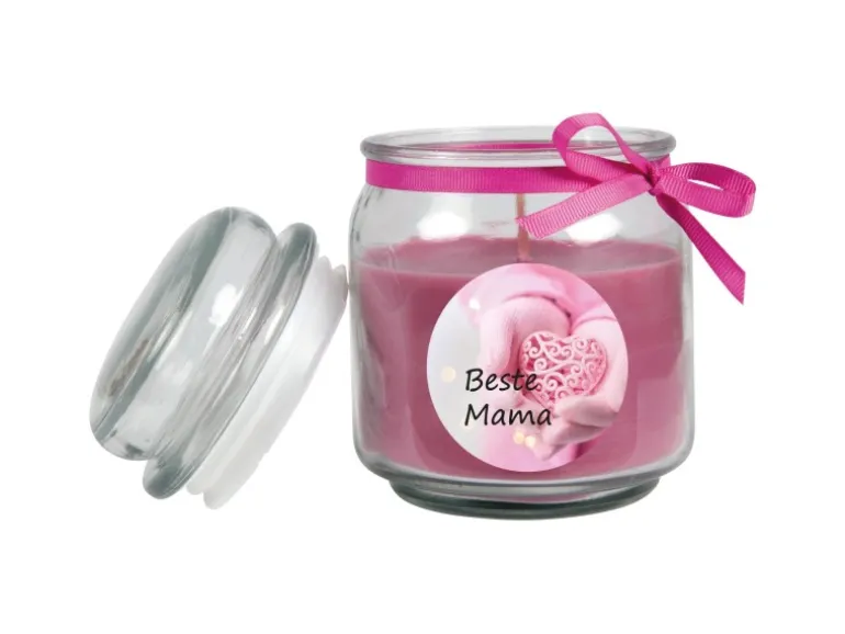 HS Candle Duftkerze & Glas Muttertag Lila Lavendel